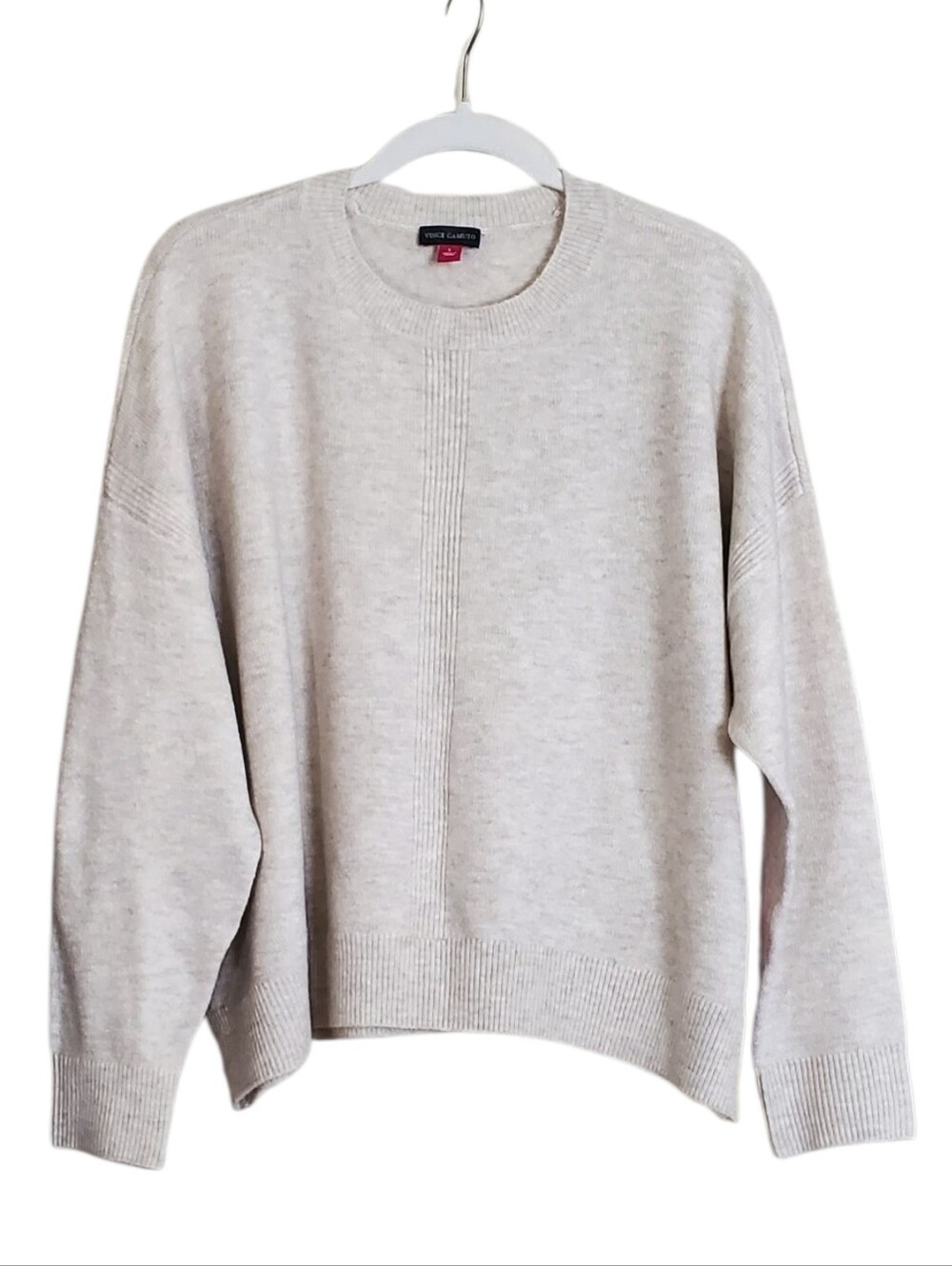 Roundneck Extended Shoulder Cozy Sweater Malted Oatmeal Soft Girl Minimalist  L